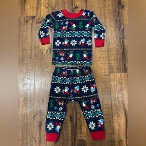 Hanna Andersson Gnome Christmas Winter Long John Organic Pajama Set, 18-24 mos